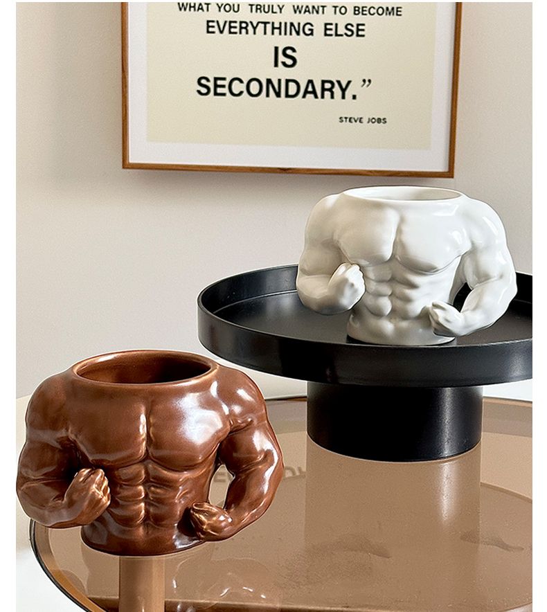 Ceramic Coffee Mug - Funny Muscle Design Cup | Eco Friendly Handgrip Cup - ZOOMNSTORE