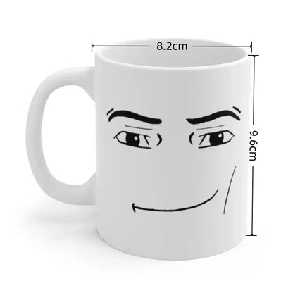 Ceramic Coffee Mug - Minimalist Porcelain Cup with Cute Woman Face Design - ZOOMNSTORE