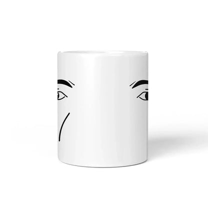 Ceramic Coffee Mug - Minimalist Porcelain Cup with Cute Woman Face Design - ZOOMNSTORE