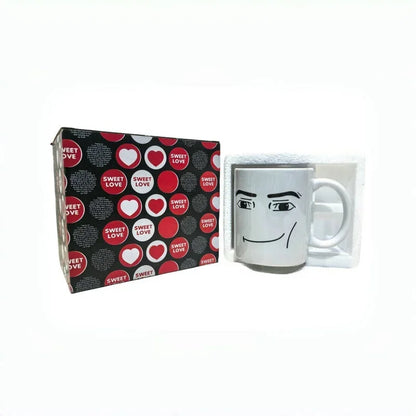 Ceramic Coffee Mug - Minimalist Porcelain Cup with Cute Woman Face Design - ZOOMNSTORE