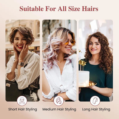 Ceramic Curling Iron - 1 Inch Triple Barrel Curler With LCD Temperature Display - ZOOMNSTORE