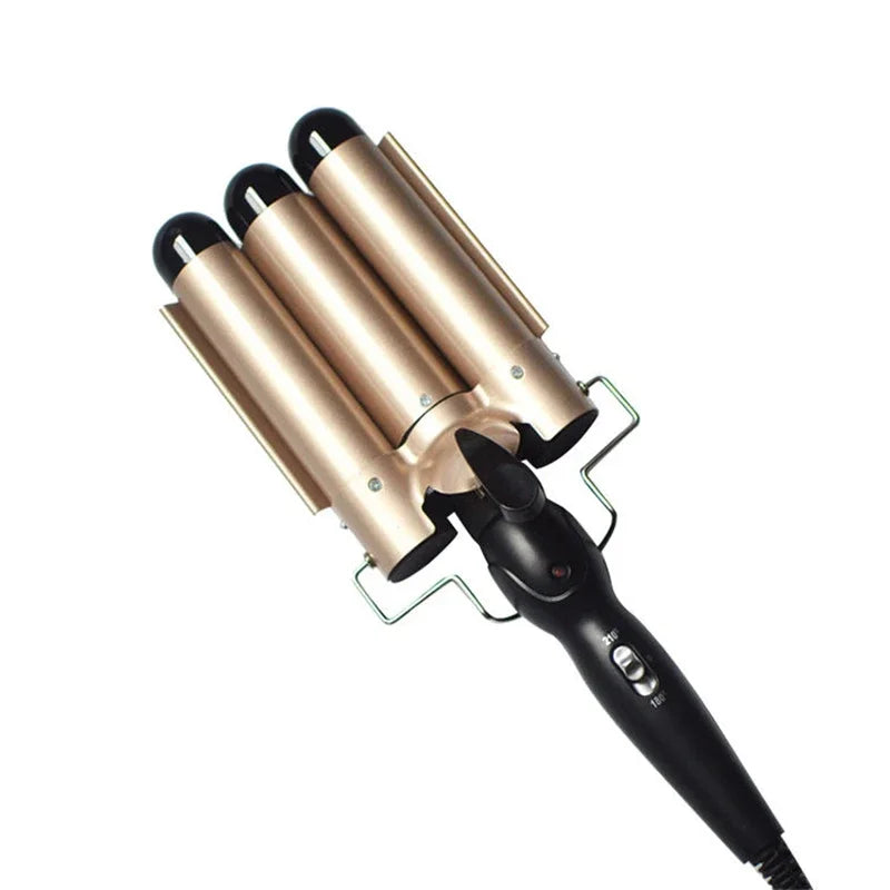 Ceramic Curling Iron - 1 Inch Triple Barrel Curler With LCD Temperature Display - ZOOMNSTORE