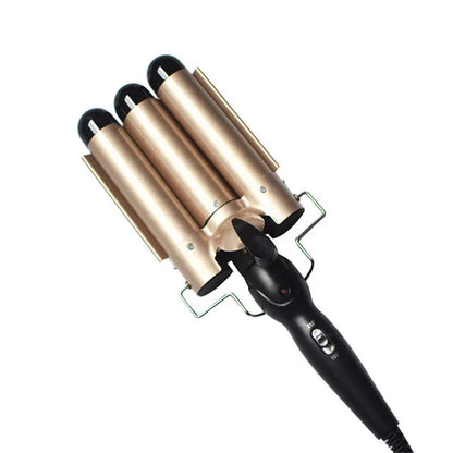 Ceramic Curling Iron - 1 Inch Triple Barrel Curler With LCD Temperature Display - ZOOMNSTORE