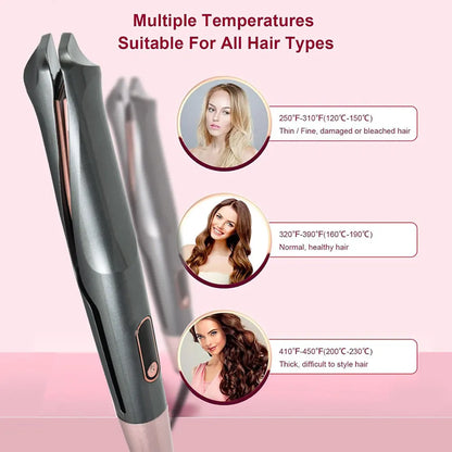 Ceramic Curling Wand - 3/4 Inch Tapered Iron With Fast Heating & Digital Control - ZOOMNSTORE