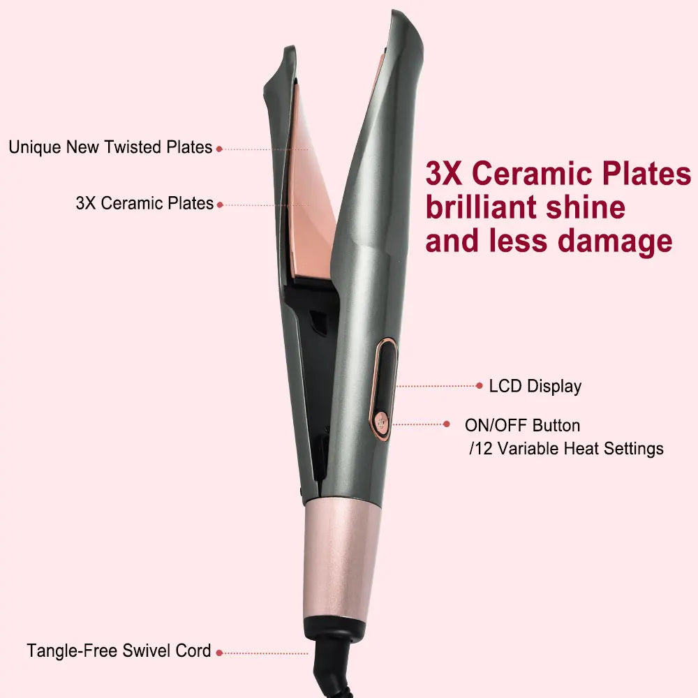 Ceramic Curling Wand - 3/4 Inch Tapered Iron With Fast Heating & Digital Control - ZOOMNSTORE