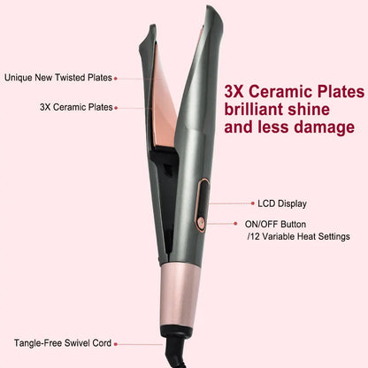 Ceramic Curling Wand - 3/4 Inch Tapered Iron With Fast Heating & Digital Control - ZOOMNSTORE