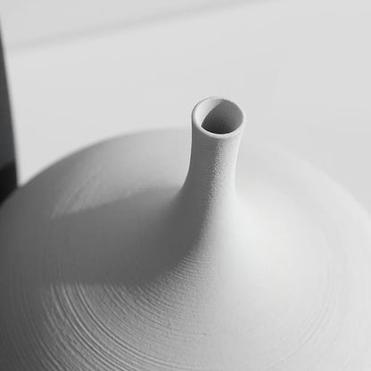 Nordic Style Round Ceramic Vase - Handmade Decorative Home Art - ZOOMNSTORE