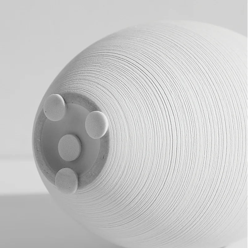 Nordic Style Round Ceramic Vase - Handmade Decorative Home Art - ZOOMNSTORE