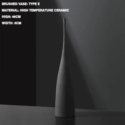 Nordic Style Round Ceramic Vase - Handmade Decorative Home Art - ZOOMNSTORE