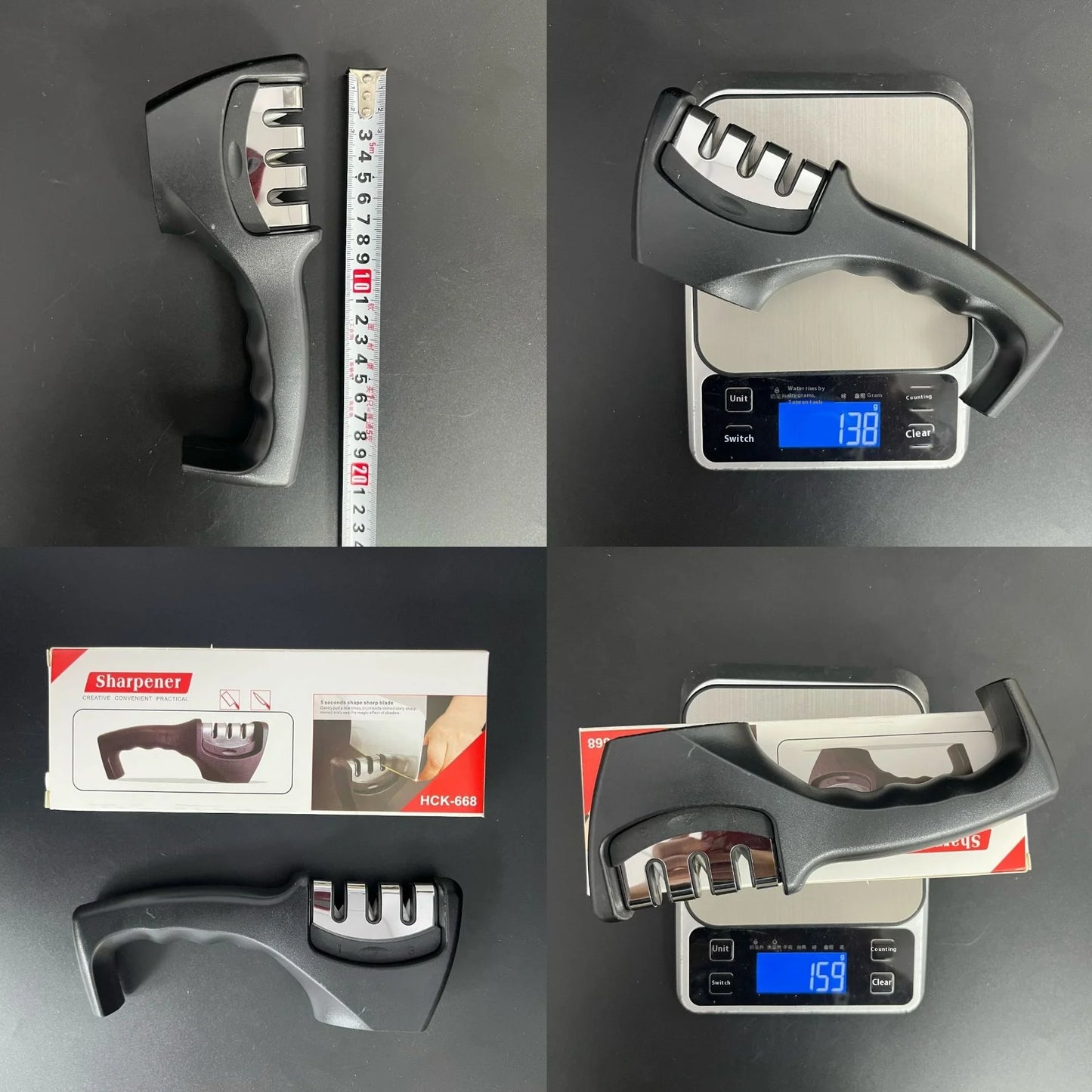 Three-Stage Ceramic Diamond Knife Sharpener - Handheld Kitchen Tool - ZOOMNSTORE