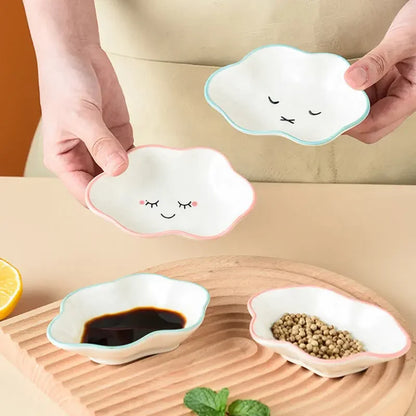 Ceramic Cloud Dipping Sauce Dish - Cute Hot Pot Seasoning Bowl - ZOOMNSTORE