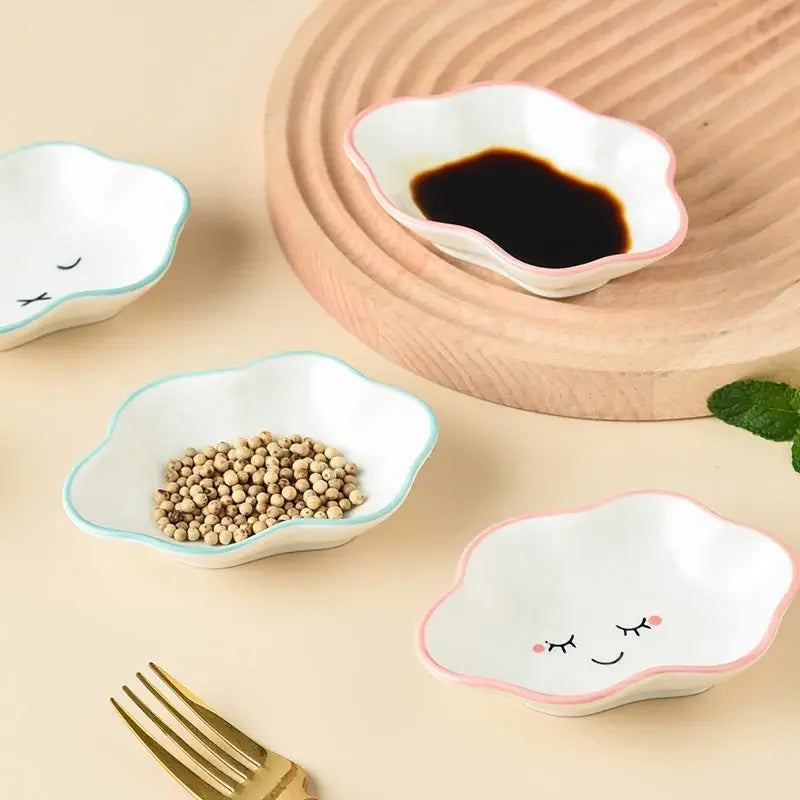 Ceramic Cloud Dipping Sauce Dish - Cute Hot Pot Seasoning Bowl - ZOOMNSTORE