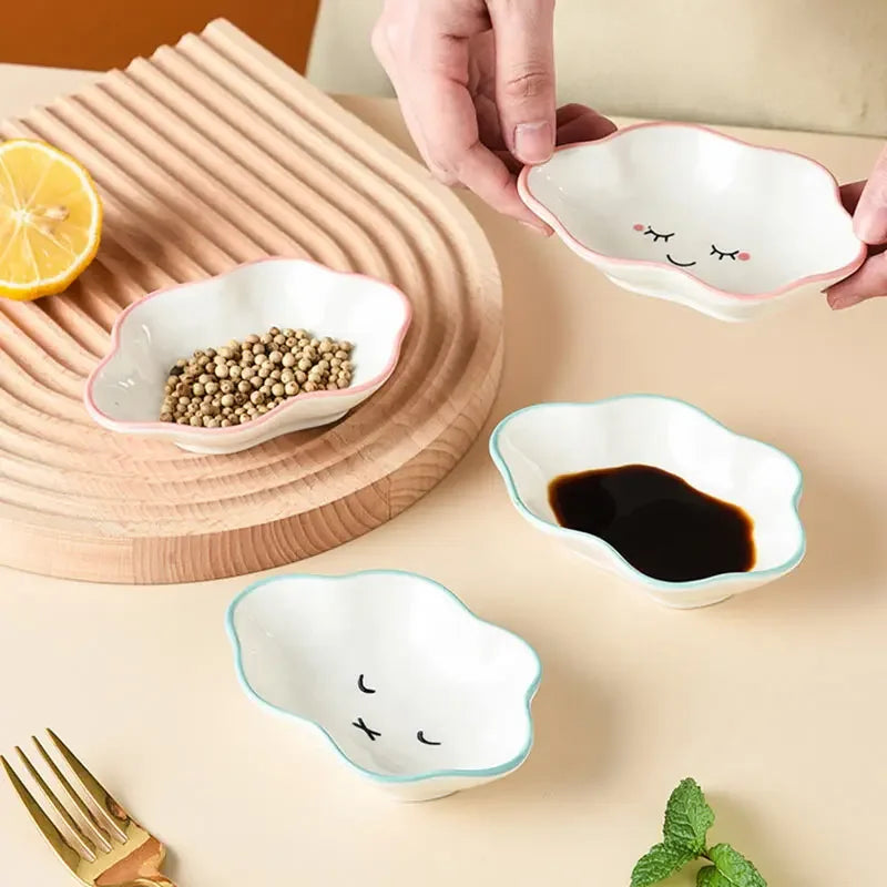 Ceramic Cloud Dipping Sauce Dish - Cute Hot Pot Seasoning Bowl - ZOOMNSTORE