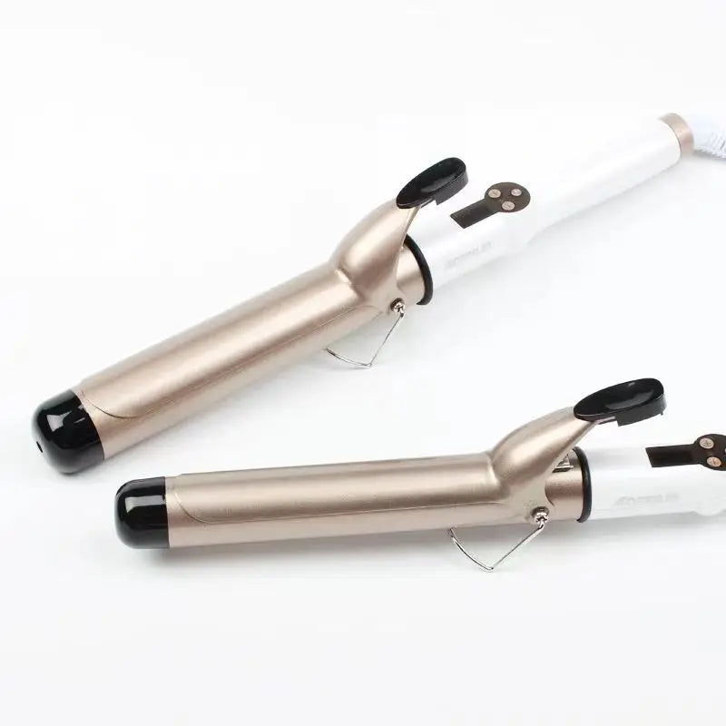 Ceramic Hair Curler - Electric Curling Iron With LCD Temperature Display & Tourmaline Barrel - ZOOMNSTORE