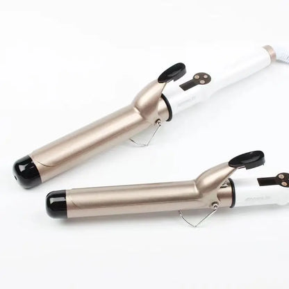 Ceramic Hair Curler - Electric Curling Iron With LCD Temperature Display & Tourmaline Barrel - ZOOMNSTORE