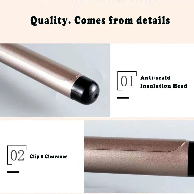 Ceramic Hair Curler - Electric Curling Iron With LCD Temperature Display & Tourmaline Barrel - ZOOMNSTORE