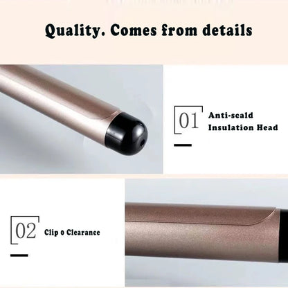 Ceramic Hair Curler - Electric Curling Iron With LCD Temperature Display & Tourmaline Barrel - ZOOMNSTORE