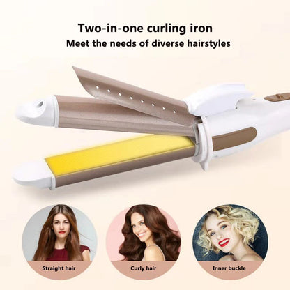 Ceramic Hair Curler - Electric Curling Iron With LCD Temperature Display & Tourmaline Barrel - ZOOMNSTORE