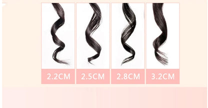 Ceramic Hair Curler - Professional 9mm to 38mm LCD Curling Iron Wand with Tourmaline Barrel - ZOOMNSTORE