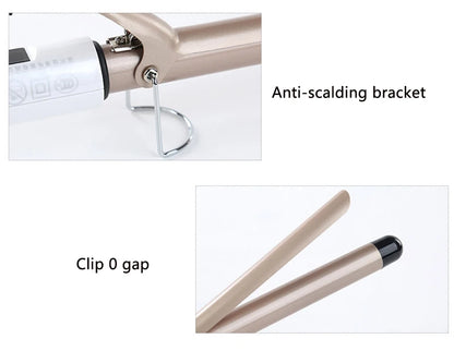 Ceramic Hair Curler - Professional 9mm to 38mm LCD Curling Iron Wand with Tourmaline Barrel - ZOOMNSTORE