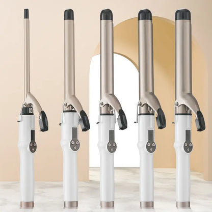Ceramic Hair Curler - Professional 9mm to 38mm LCD Curling Iron Wand with Tourmaline Barrel - ZOOMNSTORE