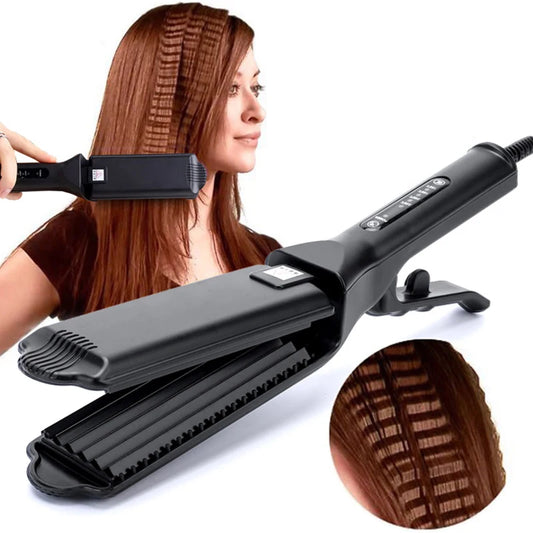 Ceramic Hair Curler - Tourmaline Ceramic Iron Wave Hair Curler With Digital Temperature - ZOOMNSTORE