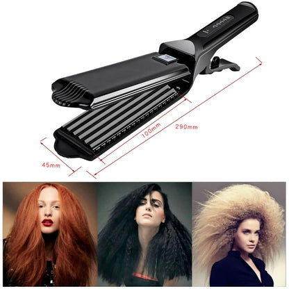 Ceramic Hair Curler - Tourmaline Ceramic Iron Wave Hair Curler With Digital Temperature - ZOOMNSTORE