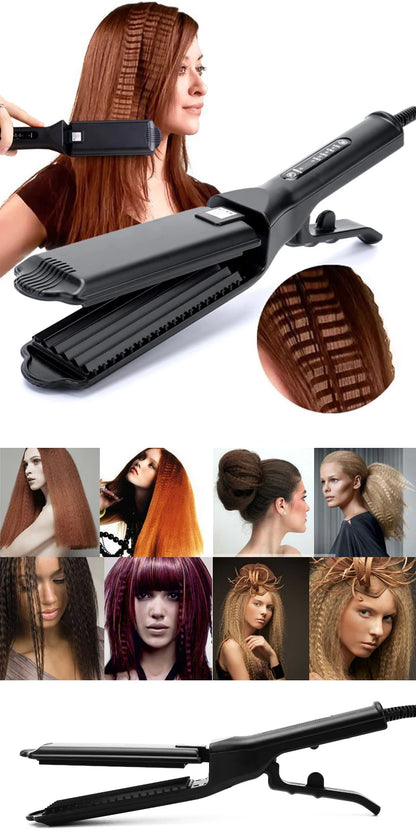 Ceramic Hair Curler - Tourmaline Ceramic Iron Wave Hair Curler With Digital Temperature - ZOOMNSTORE
