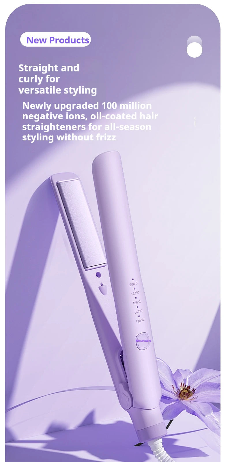 Ceramic Hair Straightener – Ionic Flat Iron With Titanium Plates | Fast Heating, Adjustable Temperature - ZOOMNSTORE