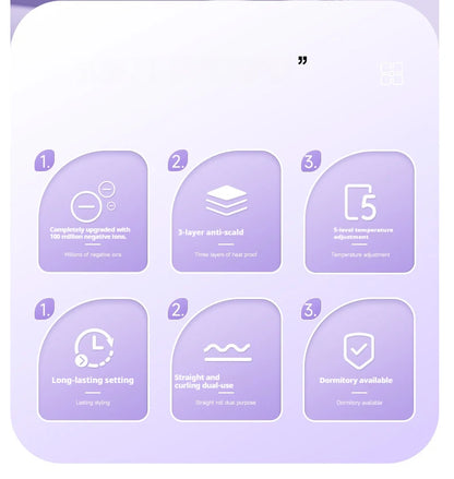 Ceramic Hair Straightener – Ionic Flat Iron With Titanium Plates | Fast Heating, Adjustable Temperature - ZOOMNSTORE