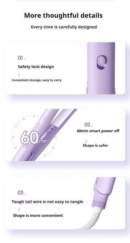 Ceramic Hair Straightener – Ionic Flat Iron With Titanium Plates | Fast Heating, Adjustable Temperature - ZOOMNSTORE