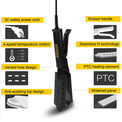 Ceramic Hair Straightener | Temperature Adjustable Flat Iron With Widen Panel For Women | Anti Scald Hair Iron - ZOOMNSTORE