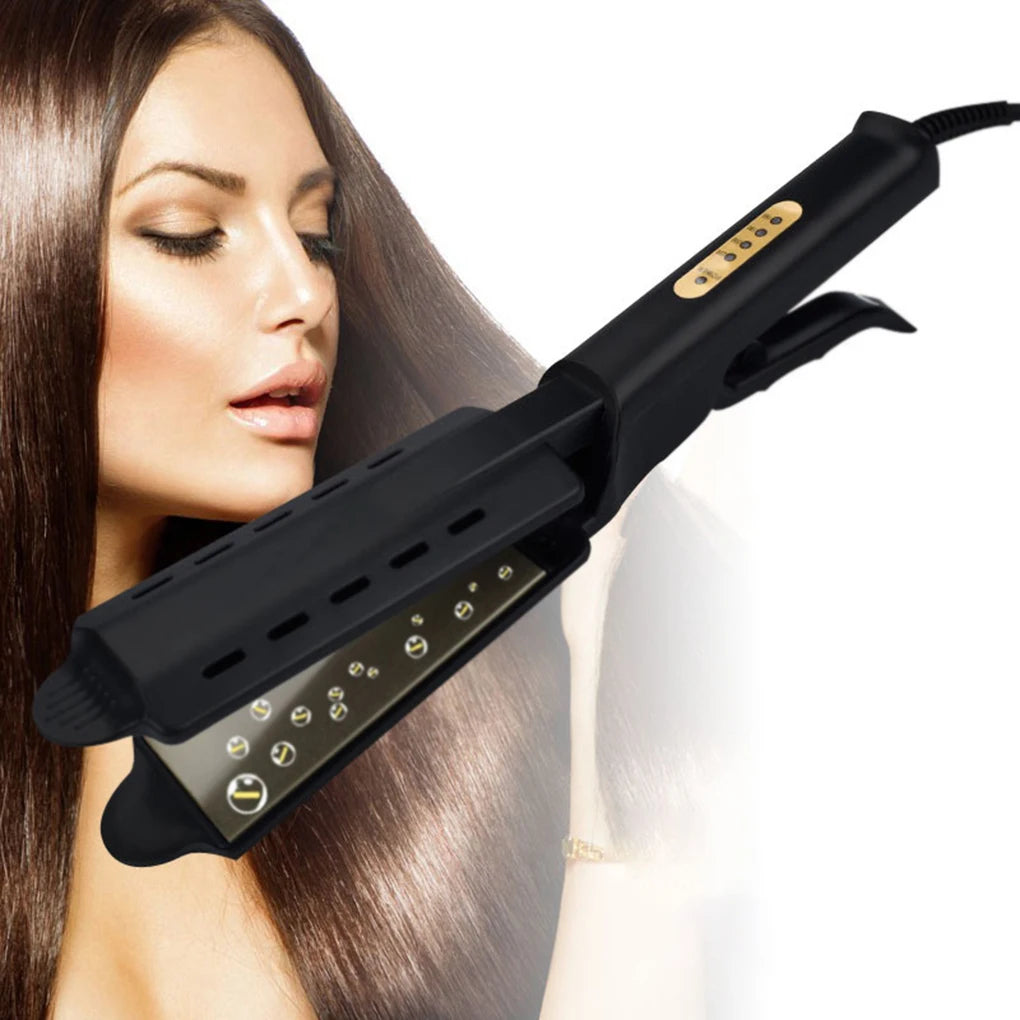 Ceramic Hair Straightener | Temperature Adjustable Flat Iron With Widen Panel For Women | Anti Scald Hair Iron - ZOOMNSTORE