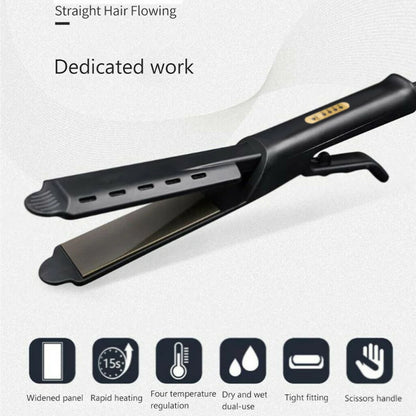 Ceramic Hair Straightener | Temperature Adjustable Flat Iron With Widen Panel For Women | Anti Scald Hair Iron - ZOOMNSTORE