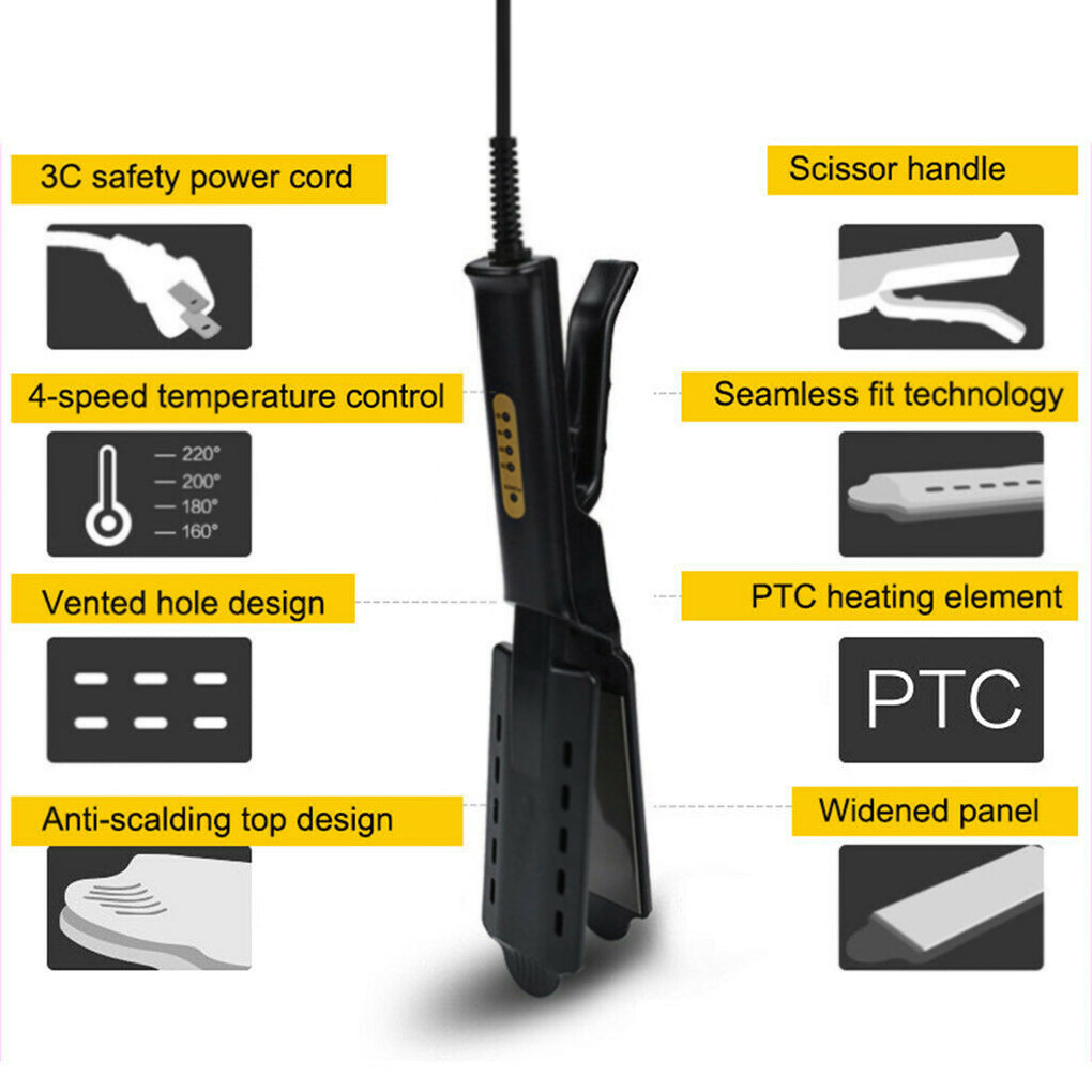 Ceramic Hair Straightener | Temperature Adjustable Flat Iron With Widen Panel For Women | Anti Scald Hair Iron - ZOOMNSTORE