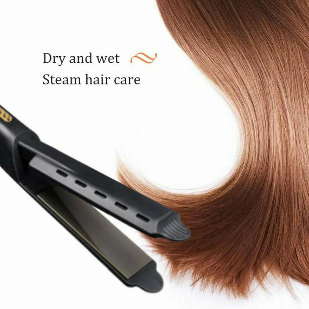 Ceramic Hair Straightener | Temperature Adjustable Flat Iron With Widen Panel For Women | Anti Scald Hair Iron - ZOOMNSTORE