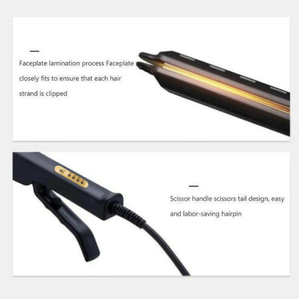 Ceramic Hair Straightener | Temperature Adjustable Flat Iron With Widen Panel For Women | Anti Scald Hair Iron - ZOOMNSTORE