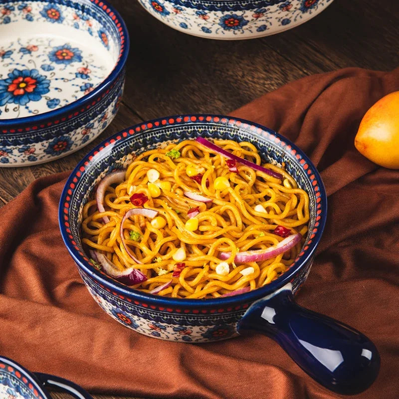 Ceramic Noodle Bowl and Bread Pan - Cooking Accessories and Bakeware Tray - ZOOMNSTORE
