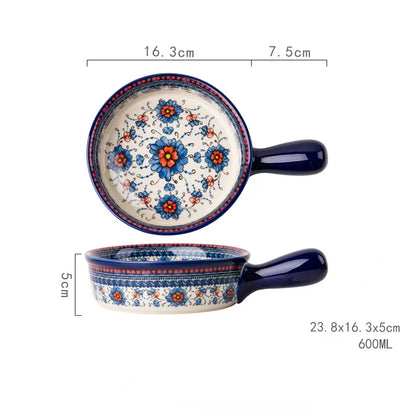Ceramic Noodle Bowl and Bread Pan - Cooking Accessories and Bakeware Tray - ZOOMNSTORE