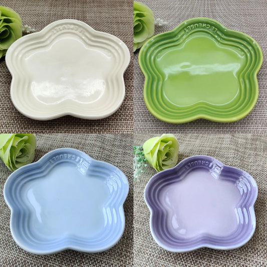 Ceramic Plum Blossom Sauce Plates - 55 Inch Dessert Dishes French Cool Color Tableware - ZOOMNSTORE