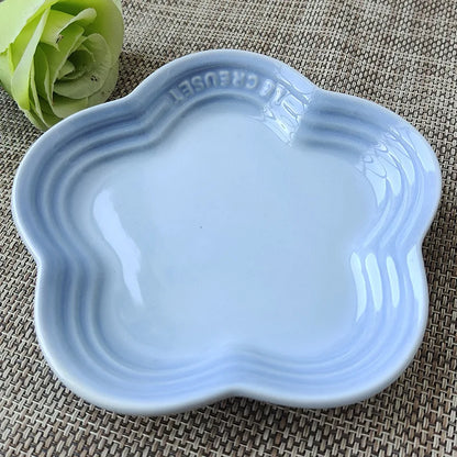 Ceramic Plum Blossom Sauce Plates - 55 Inch Dessert Dishes French Cool Color Tableware - ZOOMNSTORE