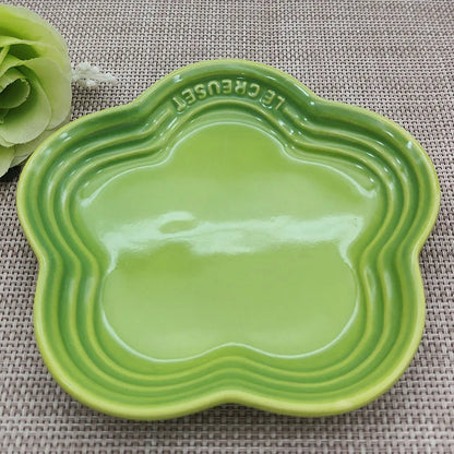 Ceramic Plum Blossom Sauce Plates - 55 Inch Dessert Dishes French Cool Color Tableware - ZOOMNSTORE