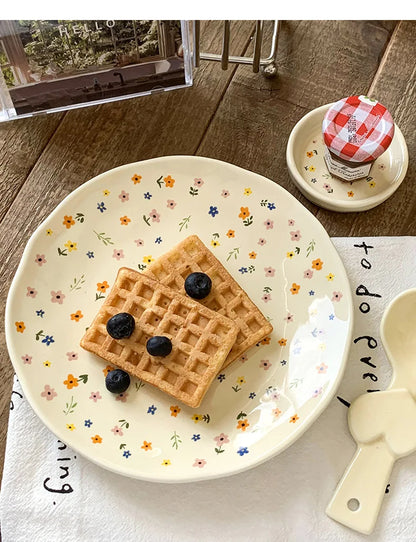 Korean Ceramic Bowl - Floral Design Rice and Salad Dish - ZOOMNSTORE