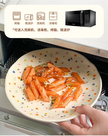 Korean Ceramic Bowl - Floral Design Rice and Salad Dish - ZOOMNSTORE