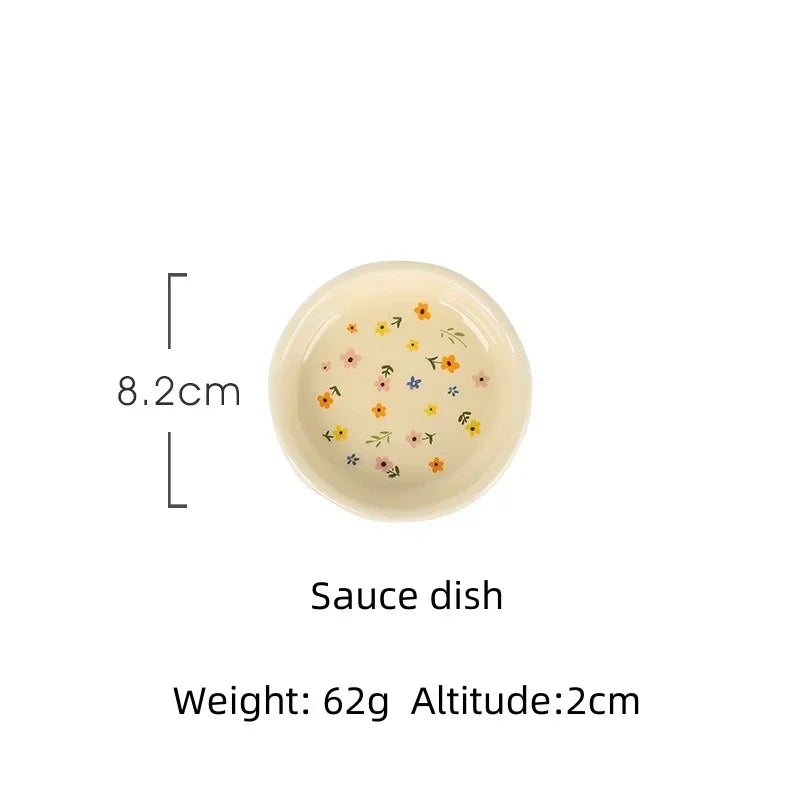 Korean Ceramic Bowl - Floral Design Rice and Salad Dish - ZOOMNSTORE