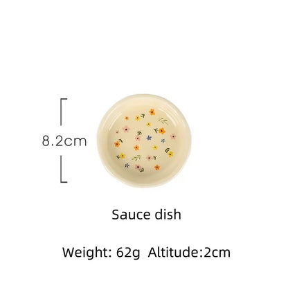 Korean Ceramic Bowl - Floral Design Rice and Salad Dish - ZOOMNSTORE