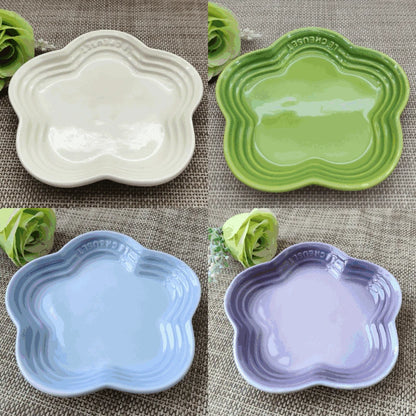 Ceramic Plum Blossom Sauce Plates - 55 Inch Dessert Dishes French Cool Color Tableware - ZOOMNSTORE