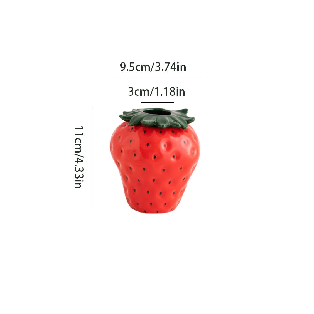 Strawberry Ceramic Vase - Floral Home Decor  Ornaments - ZOOMNSTORE