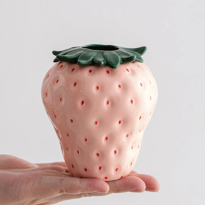 Strawberry Ceramic Vase - Floral Home Decor  Ornaments - ZOOMNSTORE