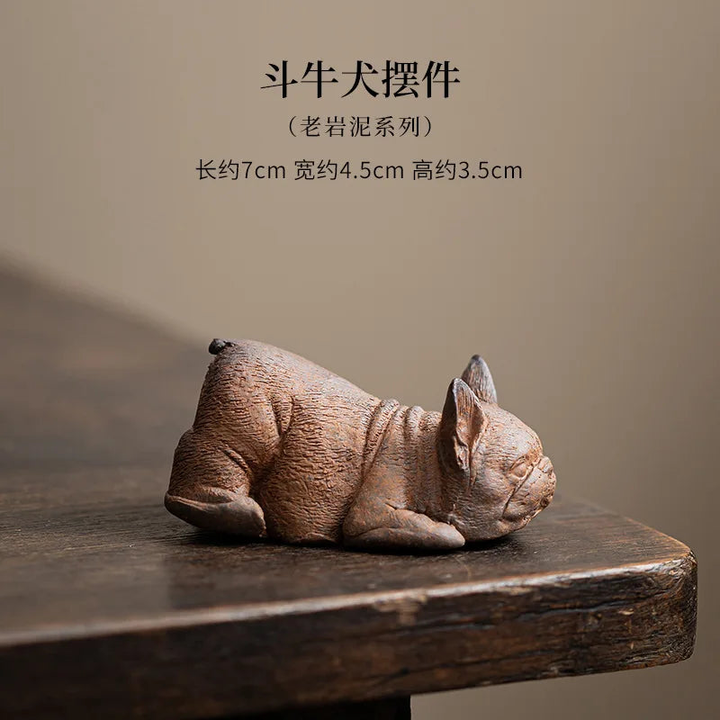 Ceramic Tea Pet Crocodile Dog Ornament - Coarse Pottery Desktop Decoration - ZOOMNSTORE